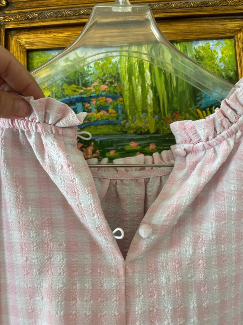 crown & ivy Pink Gingham Ruffle Top - Picture 5 of 7